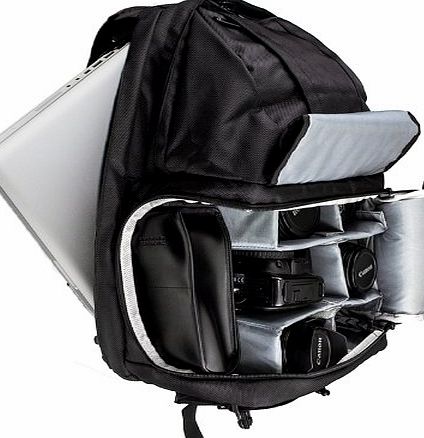 7dayshop Photographers Rucksack / Backpack - Camera and Laptop Version - Black