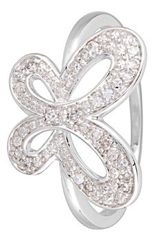 9ct Gold 0.10ct Diamond set Butterfly Ring