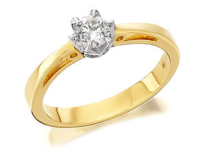 9ct Gold 1/3 Carat Diamond Solitaire Engagement Ring 045030