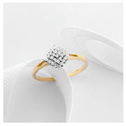 9ct Gold 1/4 Carat Diamond Cluster Ring N