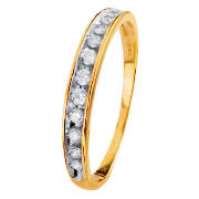 9ct Gold 1/4 Carat Diamond Half Eternity Ring L