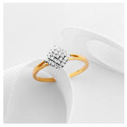 9ct Gold 1/4ct diamond cluster ring