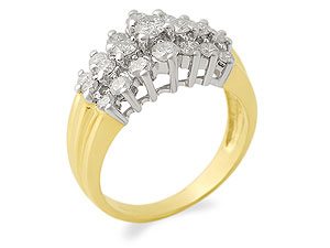 9ct Gold 1 Carat Diamond Cluster Ring - 049201