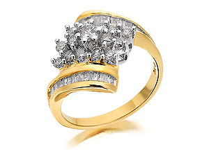 9ct Gold 1 Carat Diamond Crossover Ring - 046072