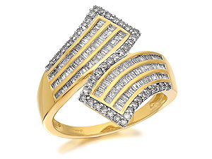 9ct Gold 1 Carat Diamond Crossover Ring - 049270