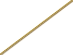 9ct Gold 1mm Wide Curb Link Chain 16` -