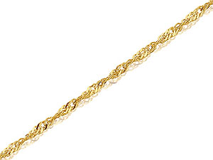 9ct Gold 1mm Wide Twisted Curb Chain 18` -