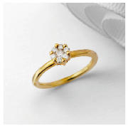 9ct Gold 25point Diamond Invisible Set Ring, N