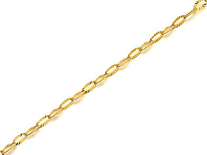 9ct Gold 2mm Diamond Cut Trace Chain 18` -