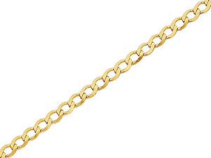 9ct Gold 2mm Wide Flat Curb Chain 18` -