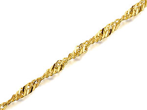 9ct Gold 2mm Wide Twisted Singapore Chain