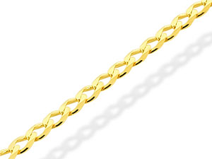 9ct Gold 3mm Wide Diamond Cut Solid Link Curb