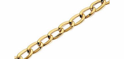 9ct Gold 6mm Wide Oval Curb Link Bracelet 7.5``
