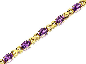 9ct Gold Amethyst Kisses Bracelet 7.5` -