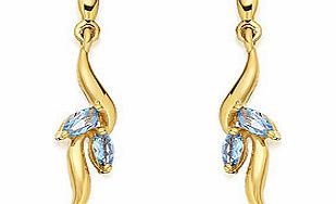 9ct Gold And Blue Topaz Drop Earrings - 071501