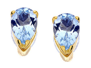 9ct gold and Blue Topaz Teardrop Earrings 070415