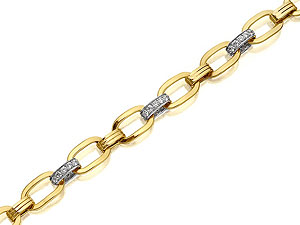 9ct gold and Cubic Zirconia Chunky Link Bracelet