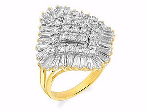 9ct gold and Cubic Zirconia Cluster Ring 186547-K