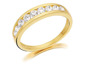 9ct Gold and Cubic Zirconia Half Eternity Ring