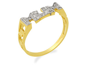 9ct gold and Cubic Zirconia MUM Ring 186539-J