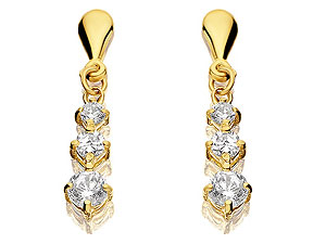 9ct gold and Cubic Zirconia Trilogy Drop