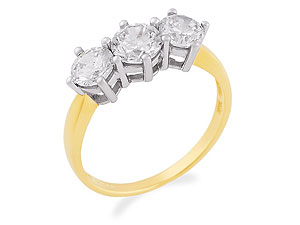 9ct gold and Cubic Zirconia Trilogy Ring 186544-L