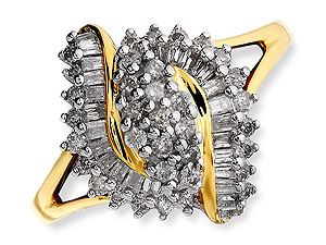9ct gold and Diamond Cluster Ring 046071-L