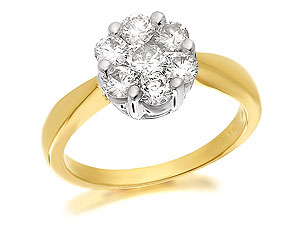 9ct Gold And Diamond Cluster Ring 1.25ct - 049271