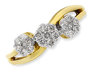 9ct gold and Diamond Crossover Ring 045901-N