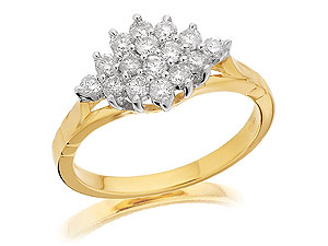 9ct gold and Diamond Diamond Cluster Ring 049204-J