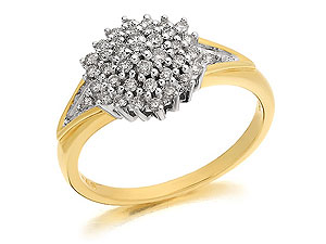 9ct gold and Diamond Four Tier Cluster Ring 049235-L