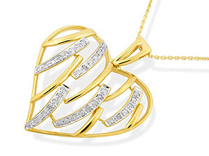 9ct gold and Diamond Heart Pendant and Chain 049814
