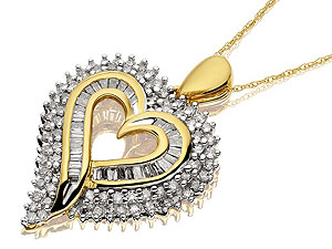 9ct gold and Diamond Heart Pendant and Chain