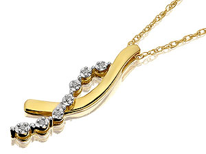 9ct gold and Diamond Journey Pendant and Chain