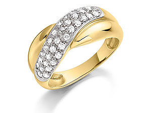 9ct gold and Diamond Kiss Ring 046075-J