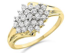 9ct Gold And Diamond Knot Cluster Ring 0.5ct -
