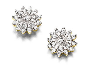 9ct gold and Diamond Snowflake Earrings 049606