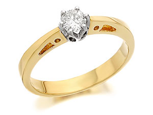 9ct Gold And Diamond Solitaire Ring 0.25ct -