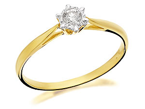 9ct Gold And Diamond Solitaire Ring 10pts -