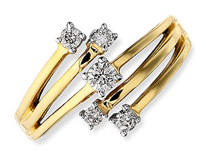 9ct gold and Diamond Starburst Ring 045914-K