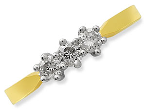 9ct gold and Diamond Trilogy Ring 045823-M