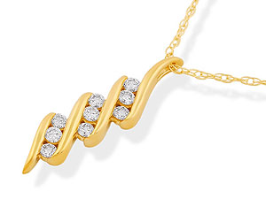 9ct gold and Diamond Triple Twist Pendant and Chain 045785