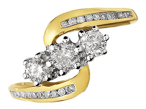 9ct gold and Diamond Twist Ring 045916-L