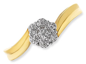 9ct gold and Diamond Twist Ring 046068-J