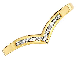 9ct gold and Diamond Wishbone Half Eternity Ring 048072-K