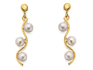 9ct Gold And Freshwater Pearl Drop Earrings -