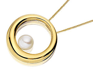 9ct Gold and Freshwater Pearl Sun and Moon