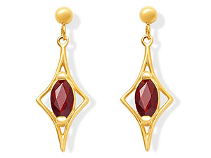 9ct gold and Garnet Drop Earrings 071431