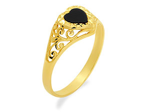 9ct gold and Onyx Ladies Signet Ring 182944-O