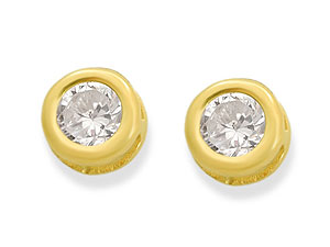 9ct gold and Round Cubic Zirconia Earrings 072763